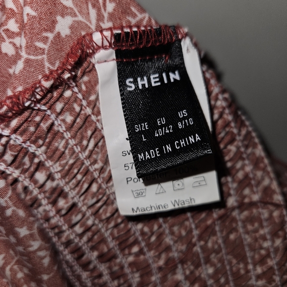 SHEIN Brick Red Crop Ruffle Blouse - Picture 6 of 8